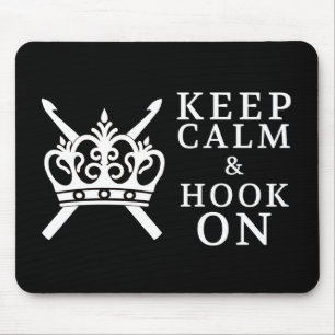 Keep Calm Hook On Crafts / Crown Logo {Dark} Mouse Pad
