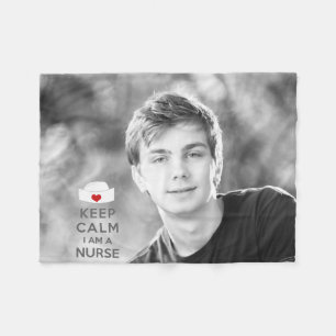 Keep Calm I am a Nurse Fleece Blanket