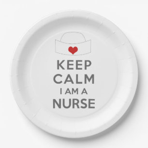 Keep Calm I am a Nurse Paper Plate