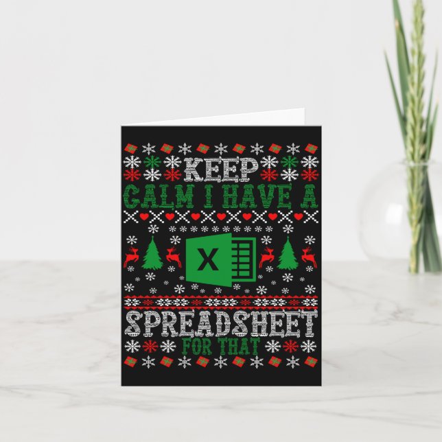 Keep Calm I Have A Spreadsheet For That Christmas  Card (Front)