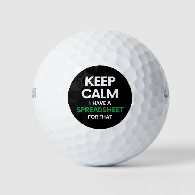 Keep calm I have a spreadsheet for that - Excel Golf Balls (Front)