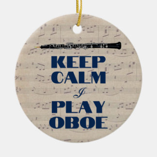 Keep Calm I Play Oboe Quote Funny Oboist   Ceramic Tree Decoration