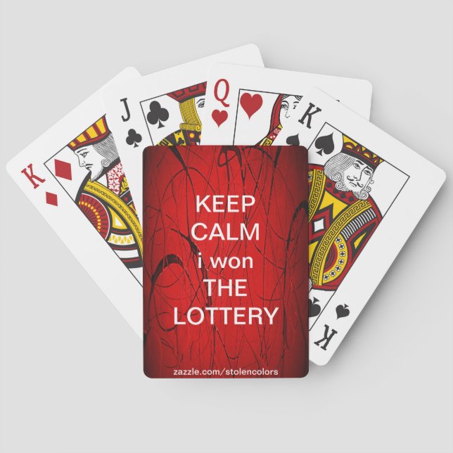 KEEP CALM i won THE LOTTERY Playing Cards (Back)