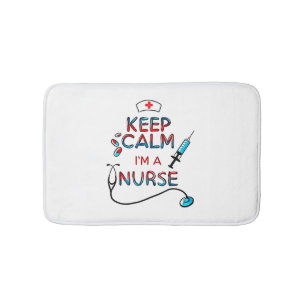 keep calm iam nurse  bath mat
