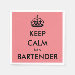 KEEP CALM I'M A BARTENDER NAPKIN