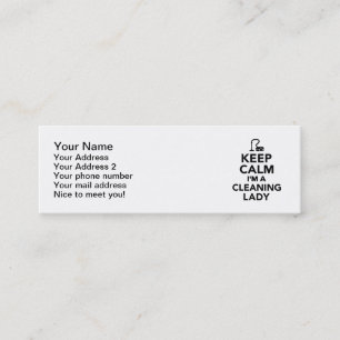 Keep calm I'm a cleaning lady Mini Business Card