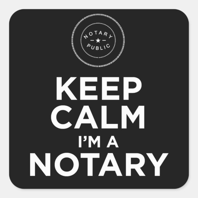 Keep Calm I'm A Notary Sticker (Front)