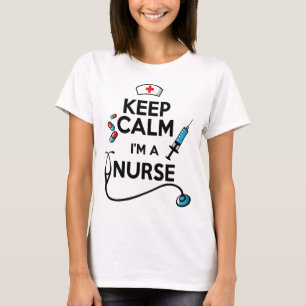 Keep Calm I'm A Nurse Medical Illustration Graphic T-Shirt