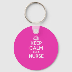 KEEP CALM I'M A NURSE PINK NURSING GIFT KEY RING