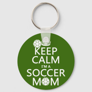 Keep Calm I'm a Soccer Mum (in any colour) Key Ring