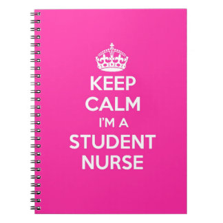 KEEP CALM I'M A STUDENT NURSE PINK NURSING GIFT SPIRAL NOTEBOOK