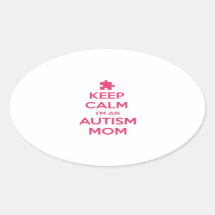 Keep Calm I'm An Autism Mum Oval Sticker