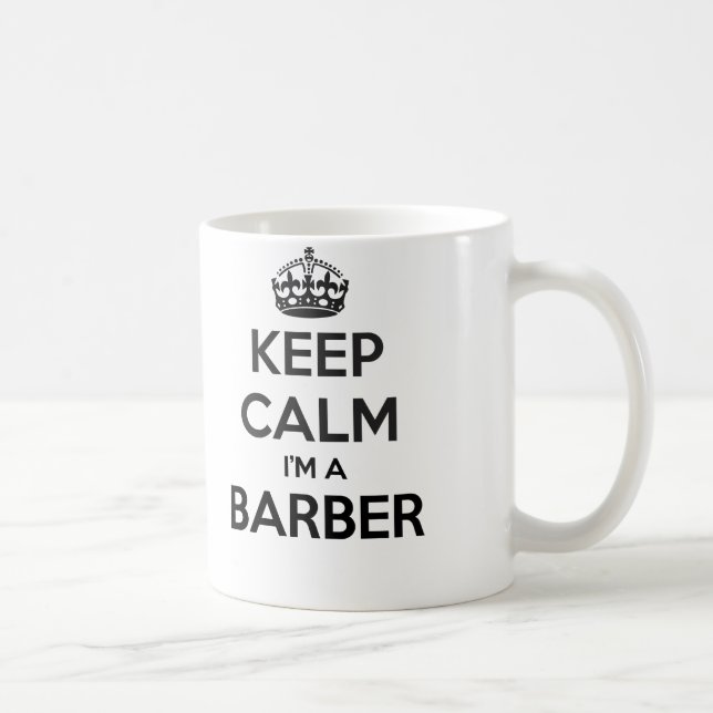 Keep Calm I'm Barber White Mug (Right)