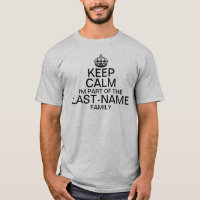 Keep Calm I'm Part of The Family Custom Surname