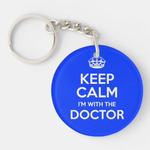 Keep Calm I'm With The Doctor (with crown) Key Ring