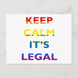 Keep Calm It’s Legal Support LGBT Postcard