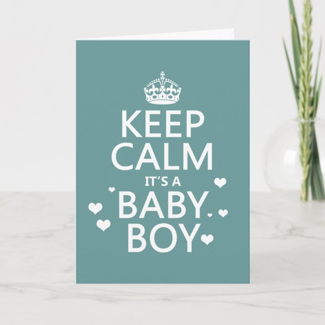 Keep Calm It's A Baby Boy Announcement (Front)