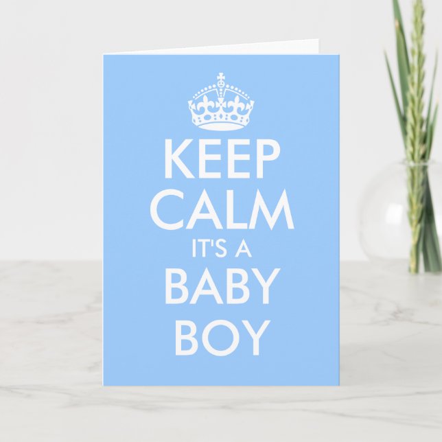 Keep calm it's a baby boy greeting cards (Front)