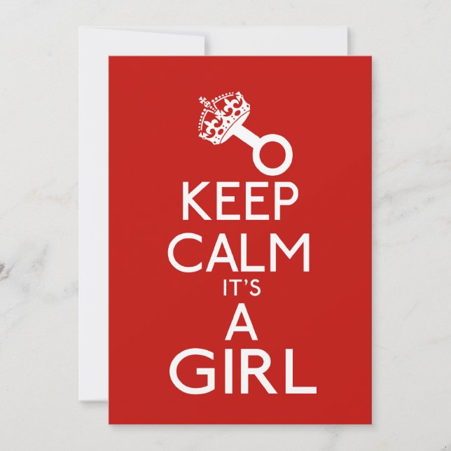 Keep Calm Its A Girl Announcement (Front)