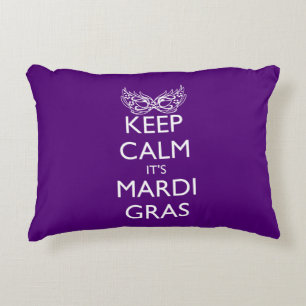 KEEP CALM IT'S MARDI GRAS SEASON DECORATIVE CUSHION