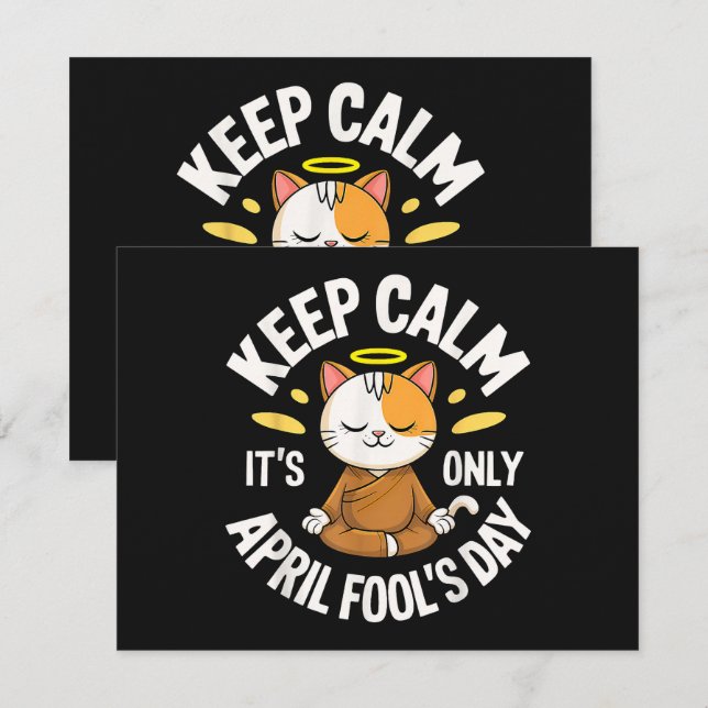 Keep Calm it's only April Fool's Day Invitation (Front/Back)