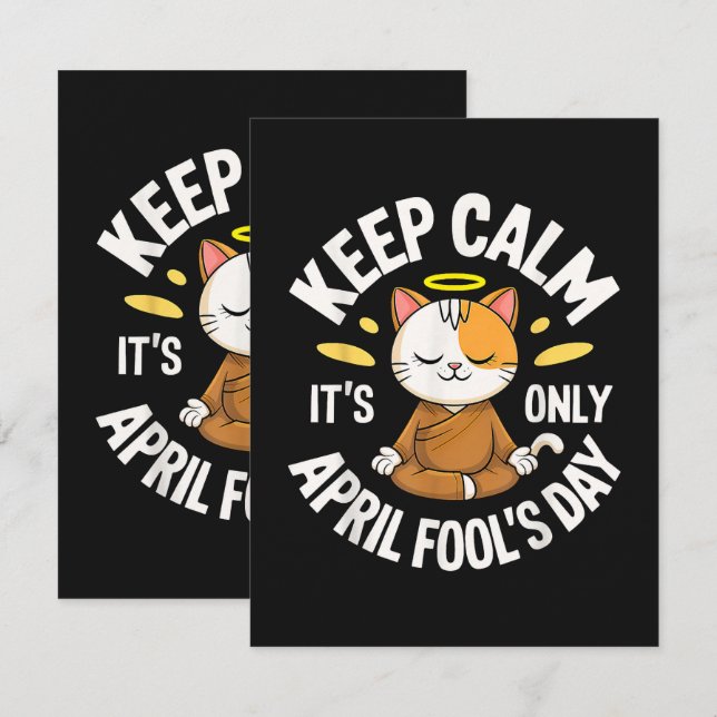 Keep Calm it's only April Fool's Day Thank You Card (Front/Back)