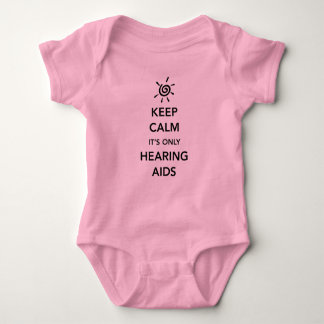 Keep Calm It's Only Hearing Aids Tutu Baby Bodysuit