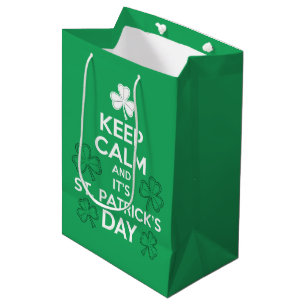 Keep Calm It's St Patricks Day Irish Medium Gift Bag
