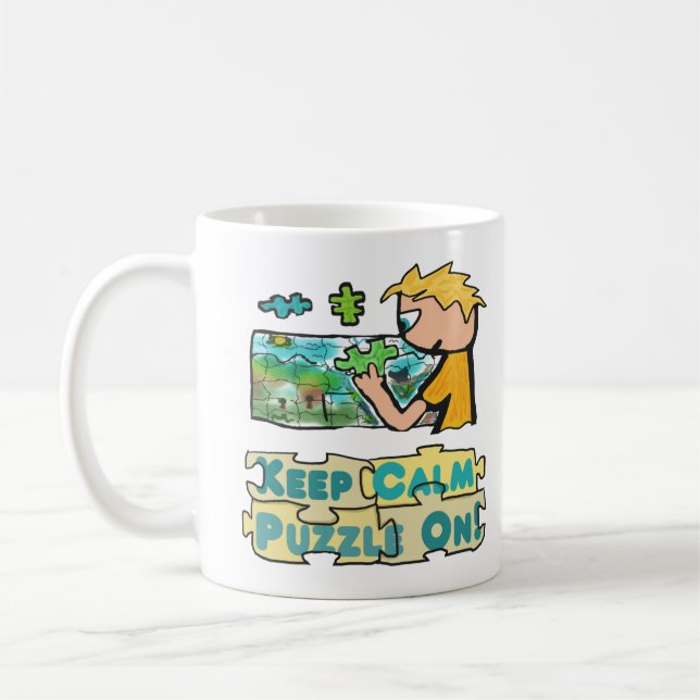 Keep Calm Jigsaw Puzzle Coffee Mug (Left)