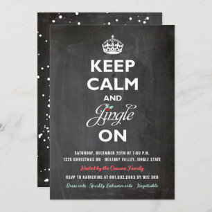 Keep Calm & Jingle On Rustic Holiday Party Invite
