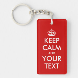 Keep calm keychain template with customisable text