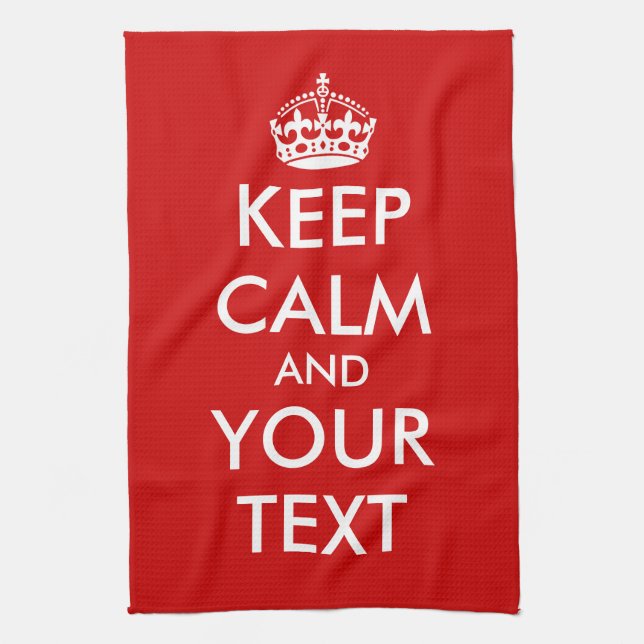 Keep calm kitchen towel | Customisable template (Vertical)