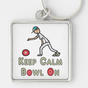 Keep Calm Lawn Bowls Key Ring