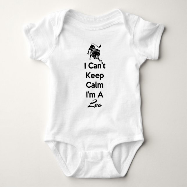 Keep Calm Leo Baby Bodysuit (Front)