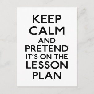 Keep Calm Lesson Plan Postcard