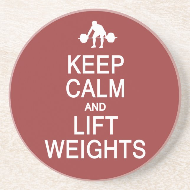 Keep Calm & Lift Weights custom colour coaster (Front)