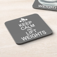 Keep Calm & Lift Weights custom colour coasters