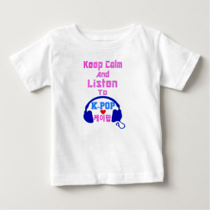 ♪♥Keep Calm & Listen to KPop Toddler Ruffle Te Baby T-Shirt