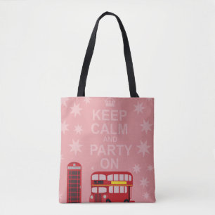 Keep Calm London Party On Fun Art Tote Bag