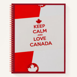 Keep Calm Love Canada Patriotic Maple Leaf  Notebook