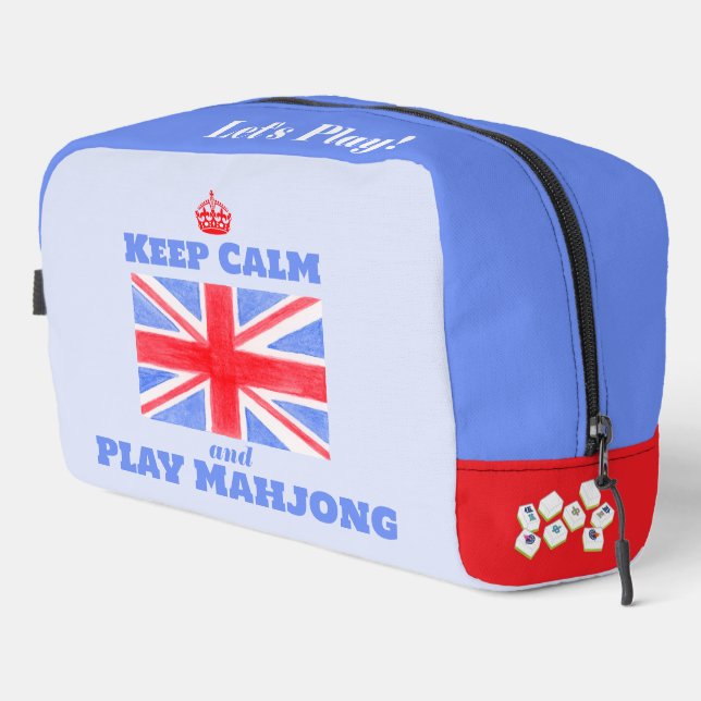 Keep Calm Mahjong Union Jack Brit Flag Tile Bag (Right Corner)
