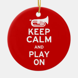 Keep Calm - Marching Baritone Ceramic Tree Decoration