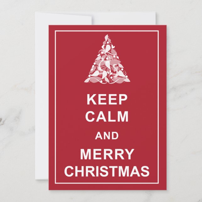 Keep Calm Merry Christmas Holiday Greetings Card (Front)