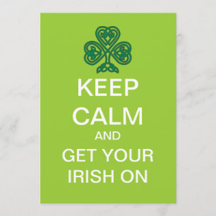 KEEP CALM Mod St. Patrick's Day Party Invitation