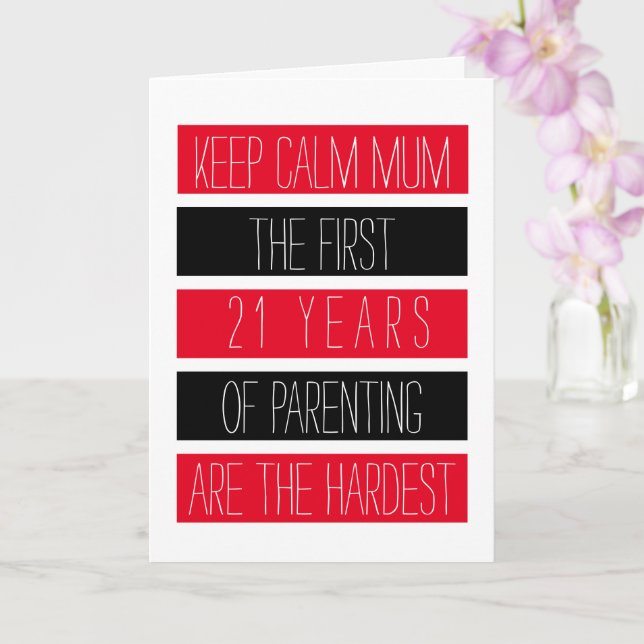 Keep Calm Mum... With Wishes ♥ Funny Mother's Day Card (Orchid)