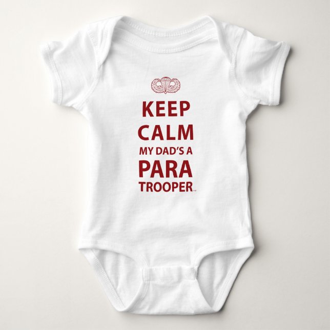 KEEP CALM MY DAD'S  A PARATROOPER BABY BODYSUIT (Front)