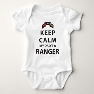 KEEP CALM MY DAD'S A RANGER BABY BODYSUIT