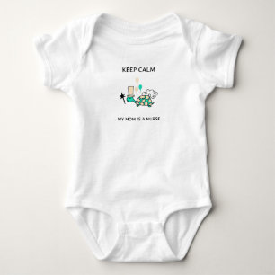 keep calm my mom is a nurse baby bodysuit