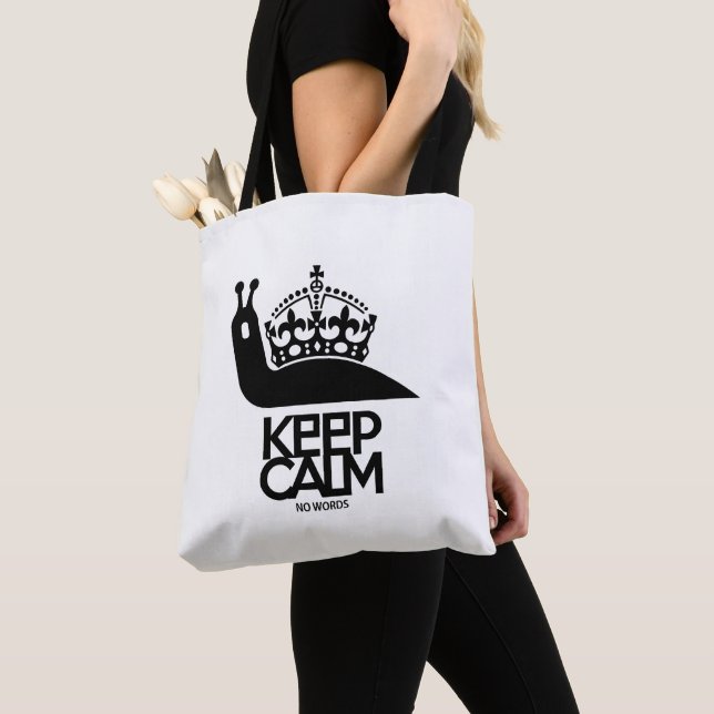 KEEP CALM NO WORDS BY MASANSER TOTE BAG (Close Up)