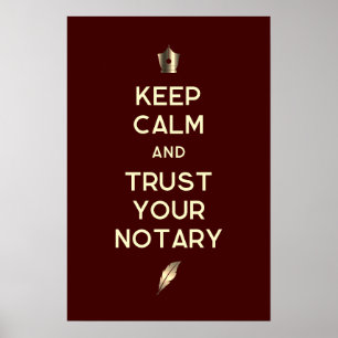 Keep calm notary quote text poster